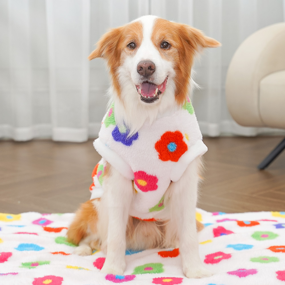 Pet Floral Outfit Set Soft Plush Design