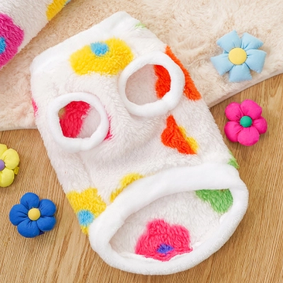 Pet Floral Outfit Set Soft Plush Design 02