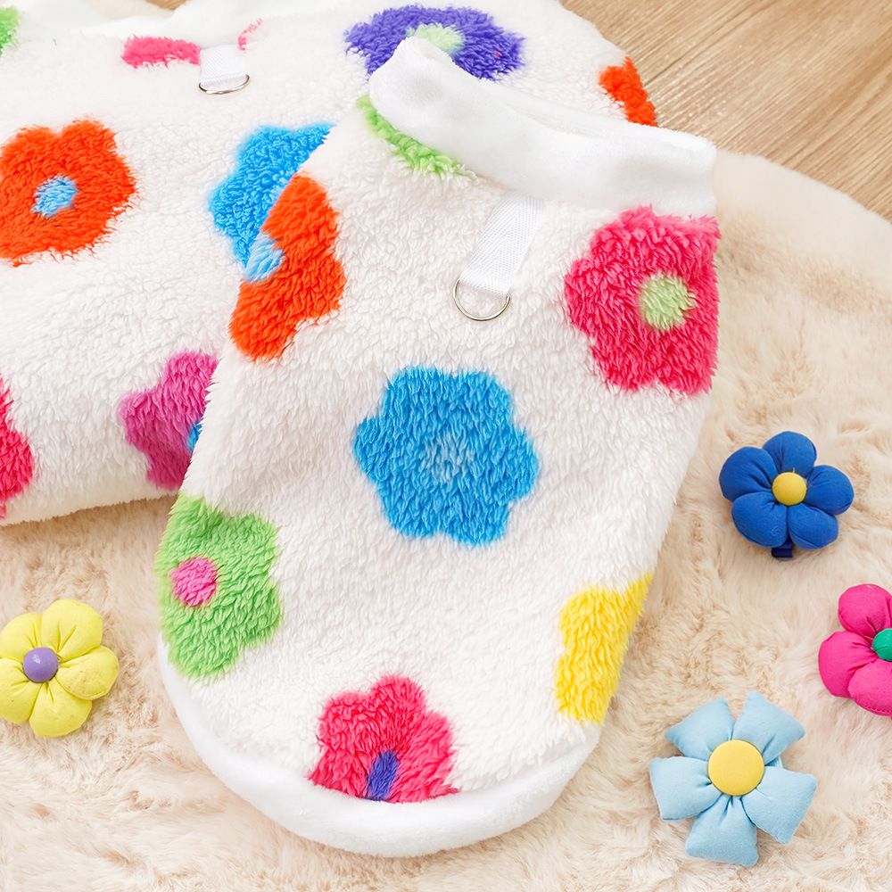 Pet Floral Outfit Set Soft Plush Design