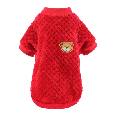 Pet Knit Shirt Set Bear Embroidery Design 02