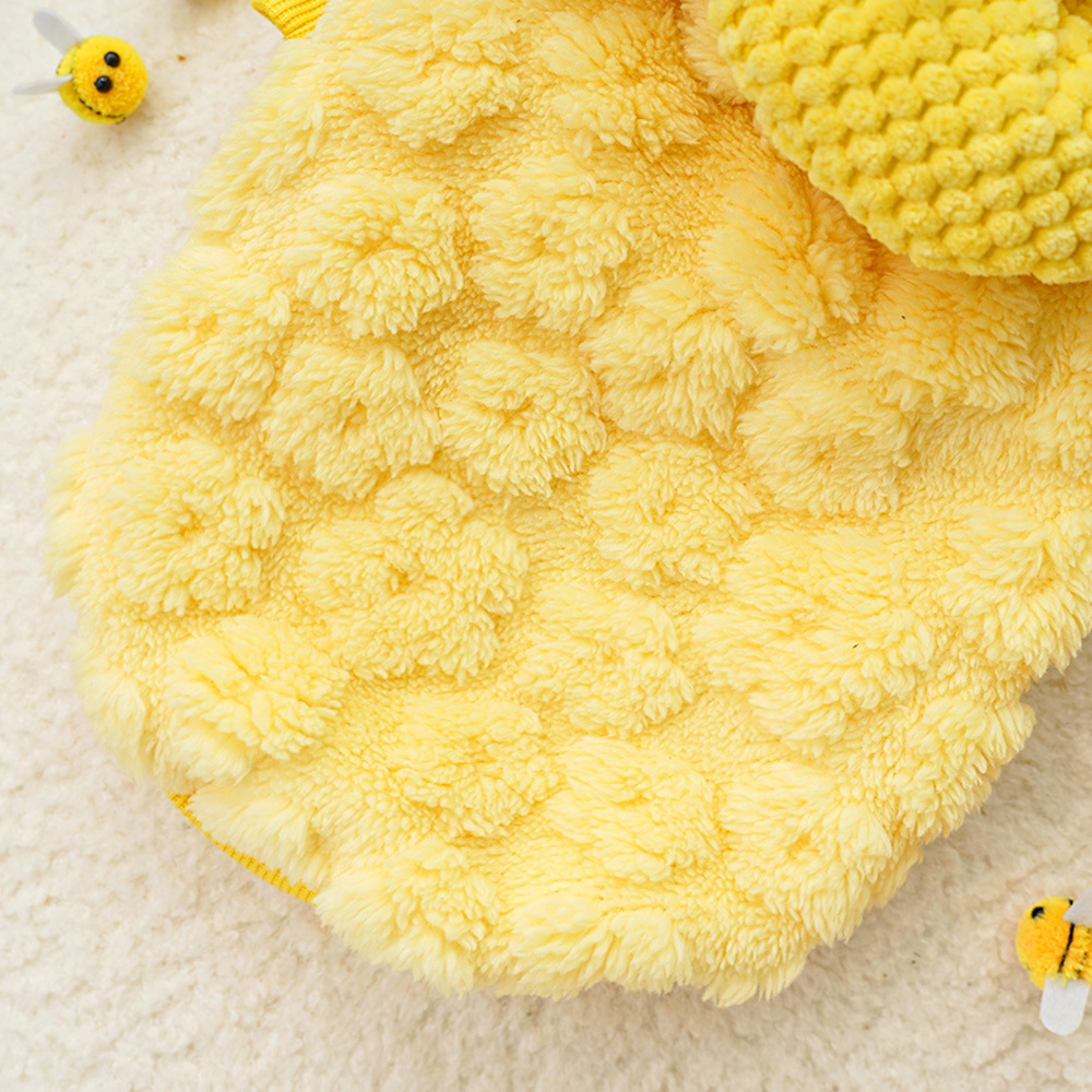 Pet Bee Costume Set Floral Hooded Design
