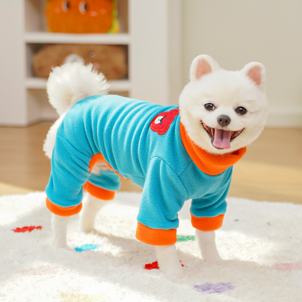 Pet Cartoon Outfit Set Color Block Design