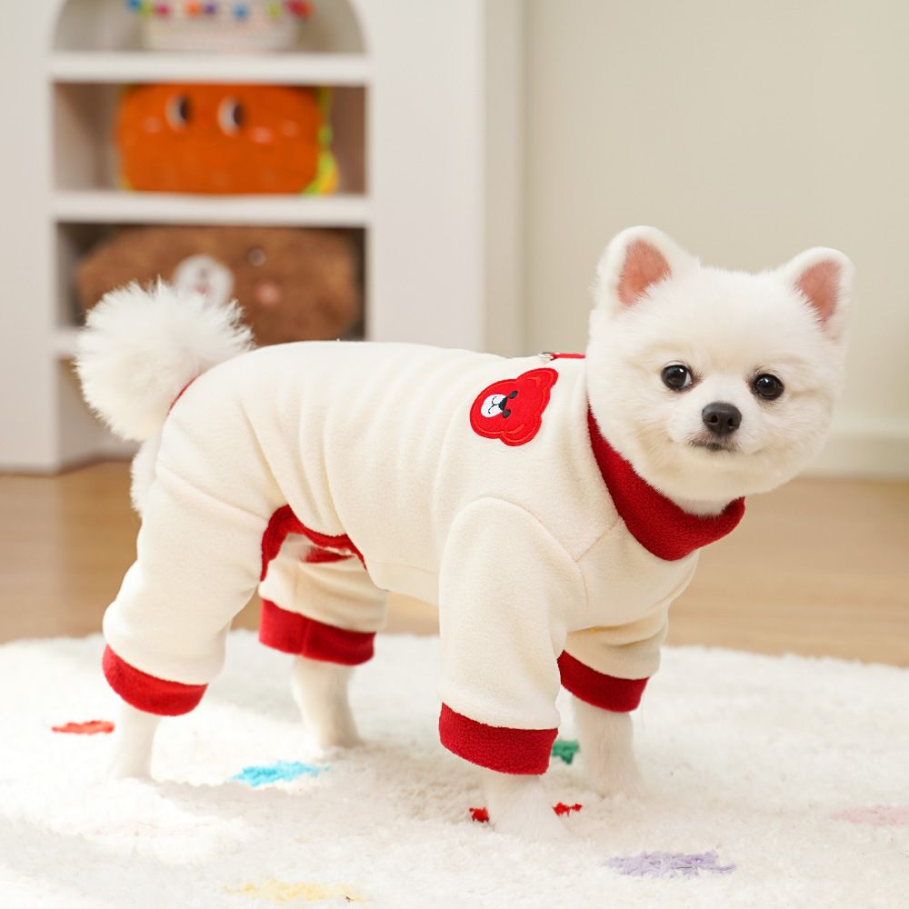 Pet Cartoon Outfit Set Color Block Design