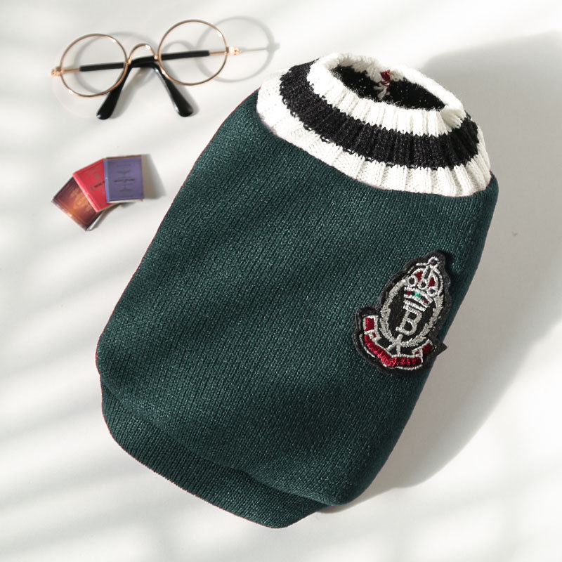 Pet Knit Vest Set Classic Emblem Design