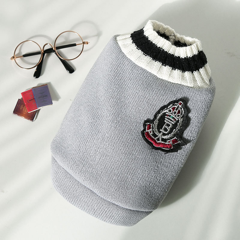 Pet Knit Vest Set Classic Emblem Design