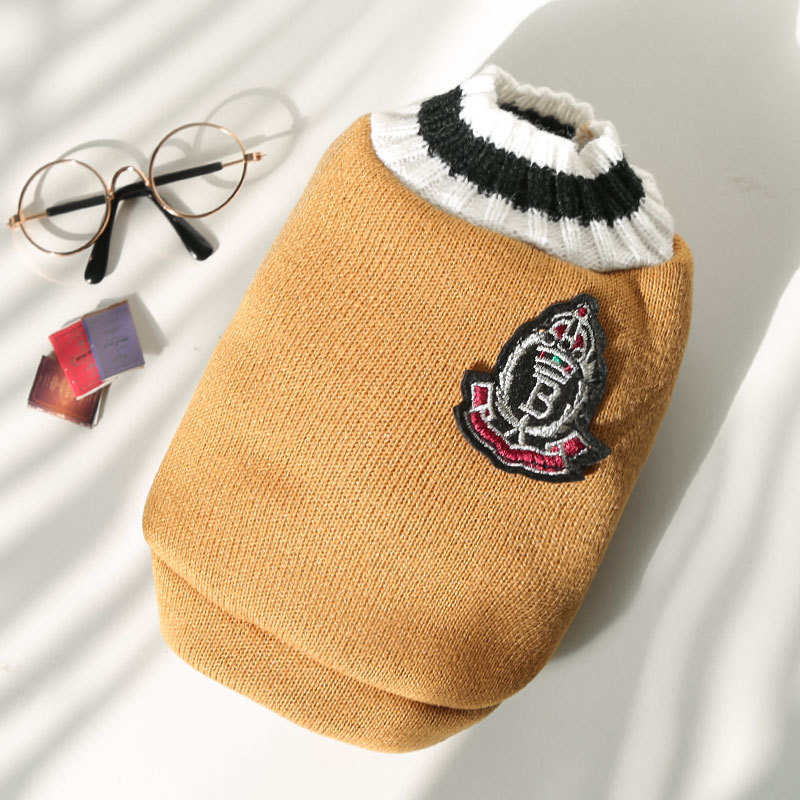 Pet Knit Vest Set Classic Emblem Design