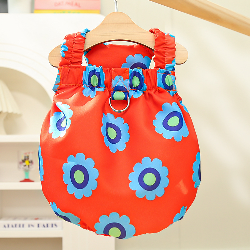 Pet Sleeveless Romper Set Floral Print Design