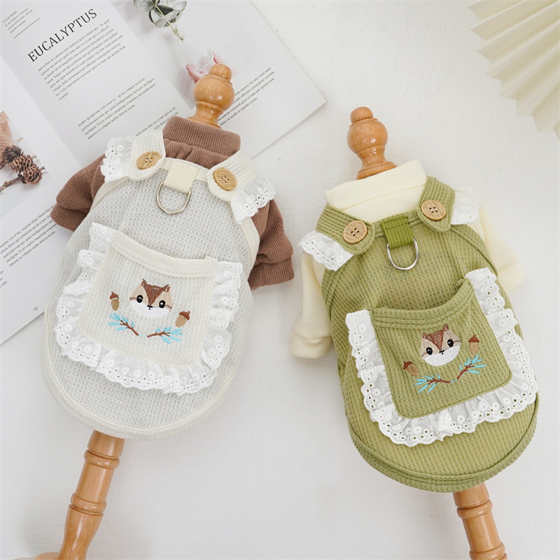 Pet Suspenders Outfit Squirrel Embroidery Design