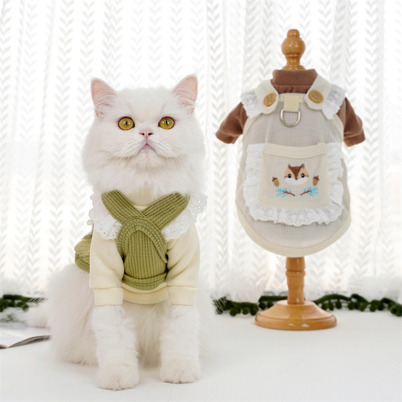 Pet Suspenders Outfit Squirrel Embroidery Design