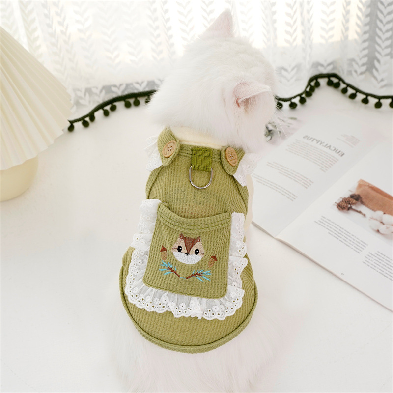Pet Suspenders Outfit Squirrel Embroidery Design