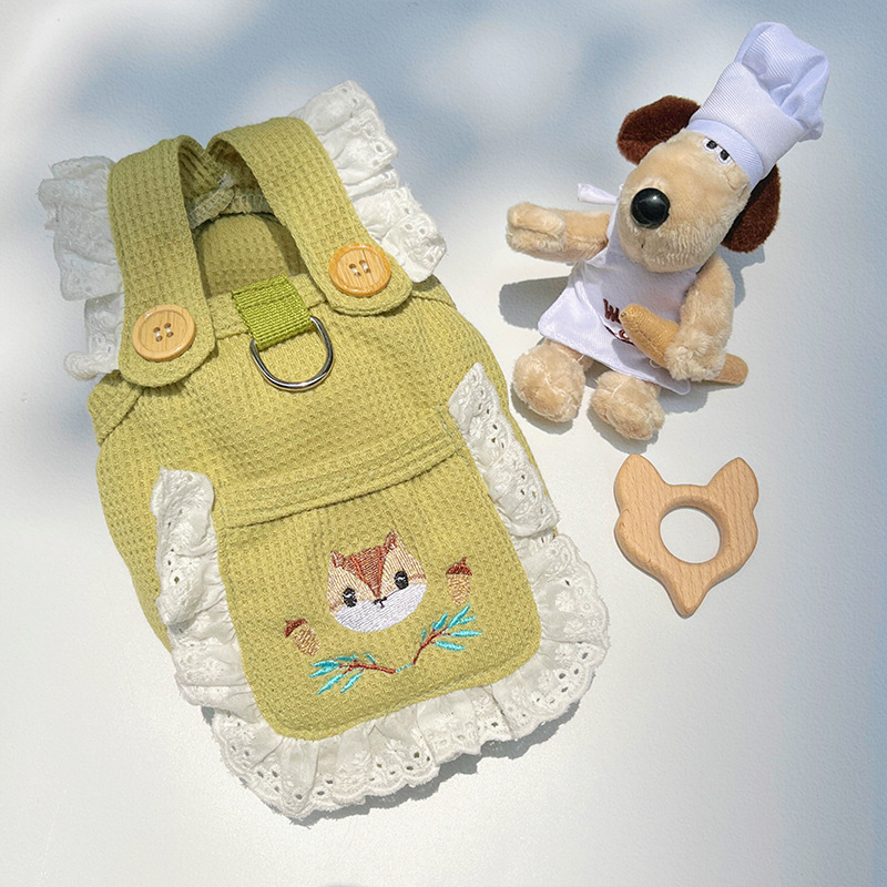 Pet Suspenders Outfit Squirrel Embroidery Design
