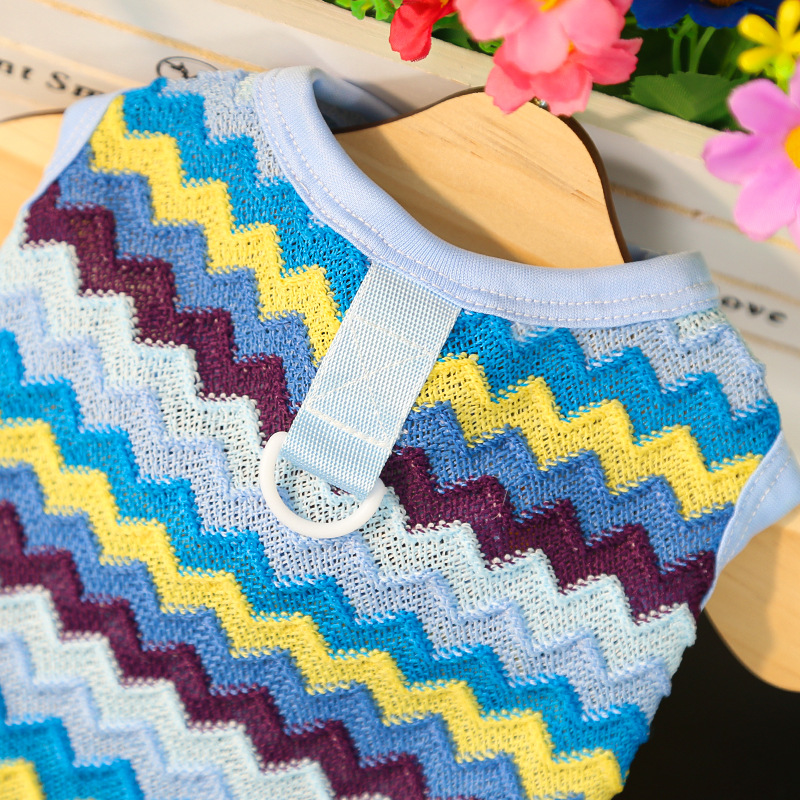 Pet Sleeveless Vest Set Color Block Design