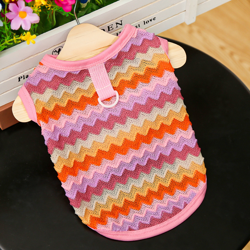 Pet Sleeveless Vest Set Color Block Design