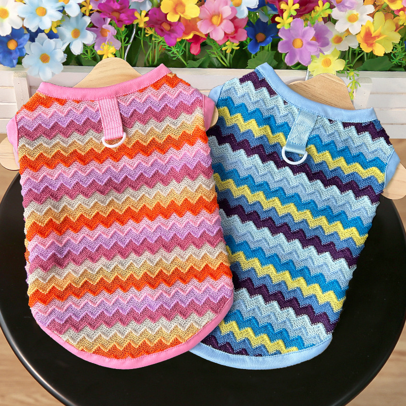 Pet Sleeveless Vest Set Color Block Design