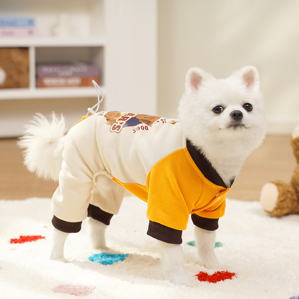 Pet Hoodie Set Bear Print Sporty Design