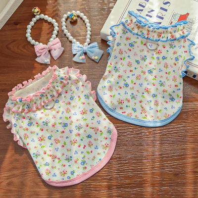 Pet Floral Dress  Ruffled Hem Design 01