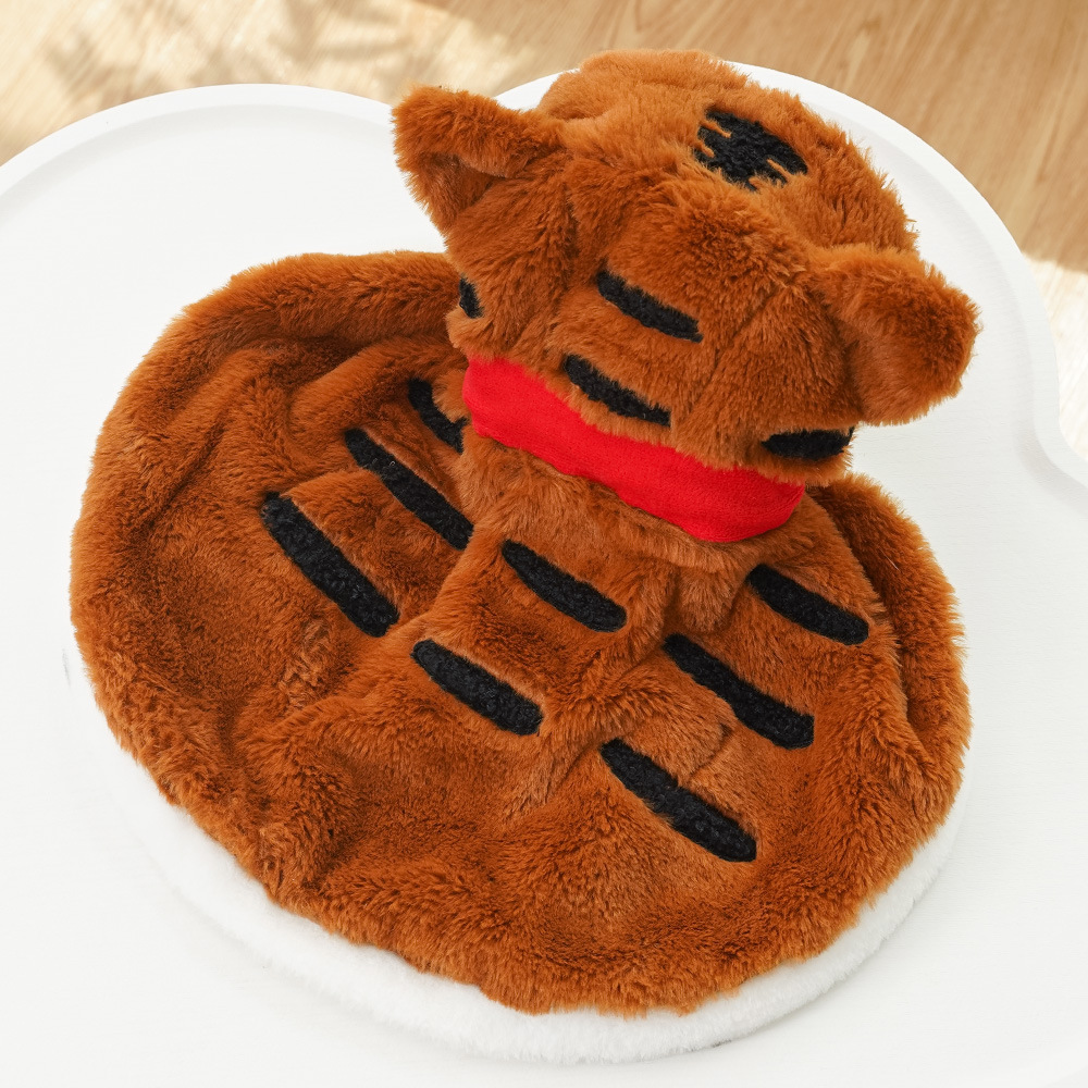 Pet Tiger Cape Set Plush Striped Design