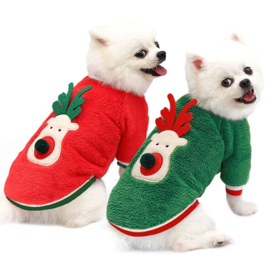 Pet Reindeer Sweater Set Festive Holiday Design 02