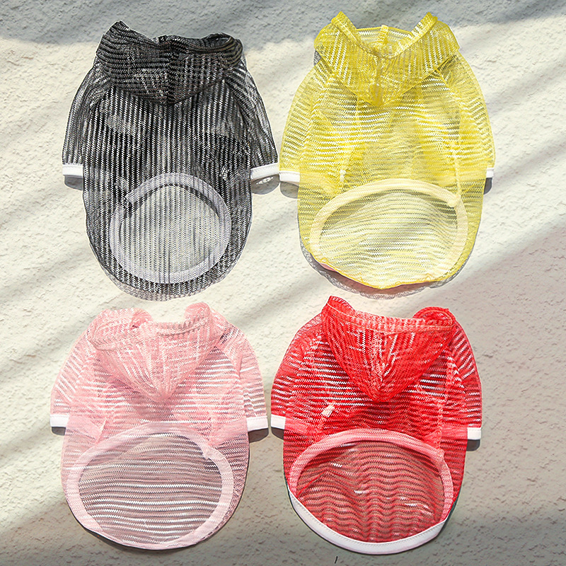 Pet Mesh Hoodie Set Summer Sun Protection