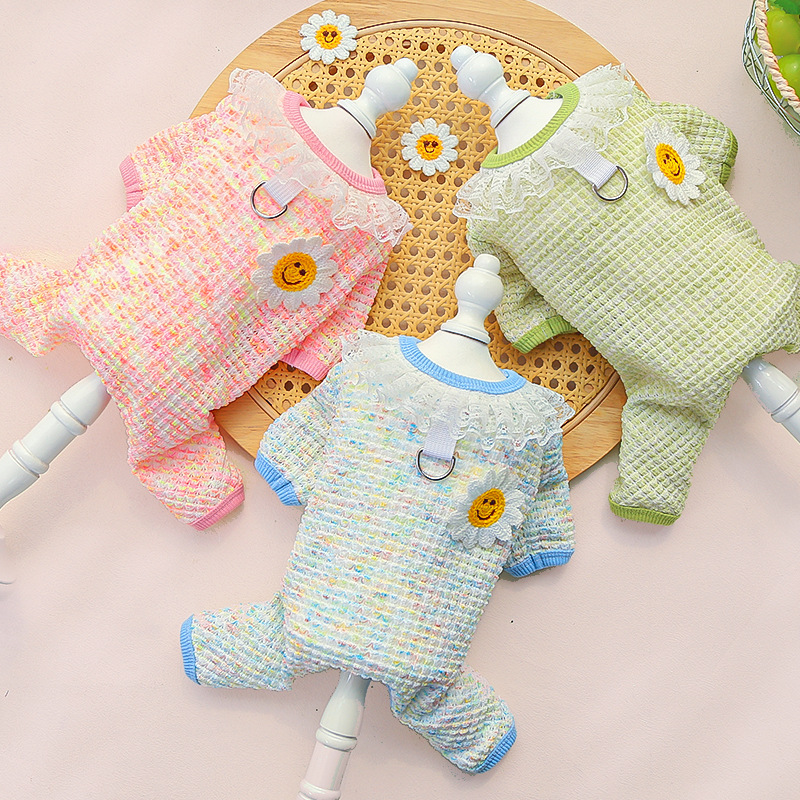 Pet Knit Outfit Set Daisy Flower Design
