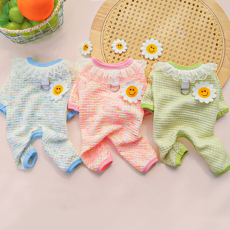 Pet Knit Outfit Set Daisy Flower Design
