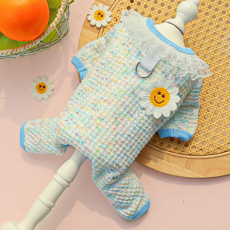 Pet Knit Outfit Set Daisy Flower Design