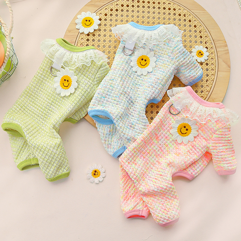 Pet Knit Outfit Set Daisy Flower Design
