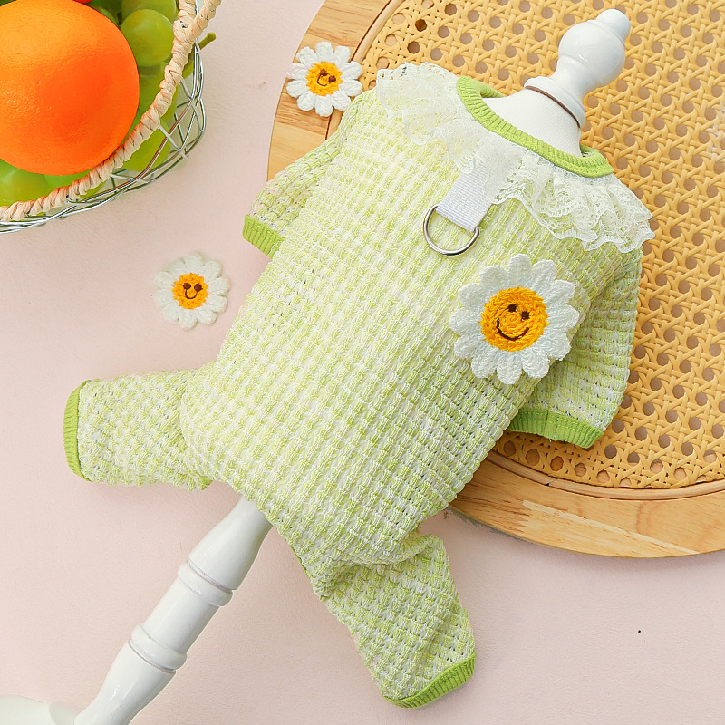 Pet Knit Outfit Set Daisy Flower Design