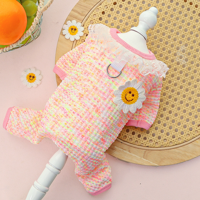 Pet Knit Outfit Set Daisy Flower Design