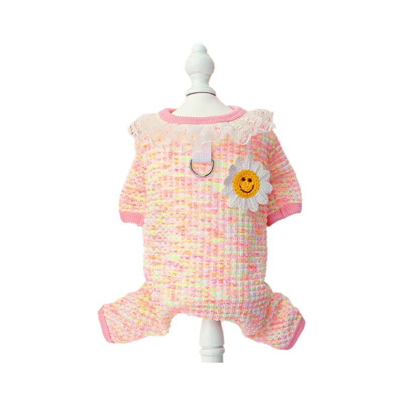 Pet Knit Outfit Set Daisy Flower Design