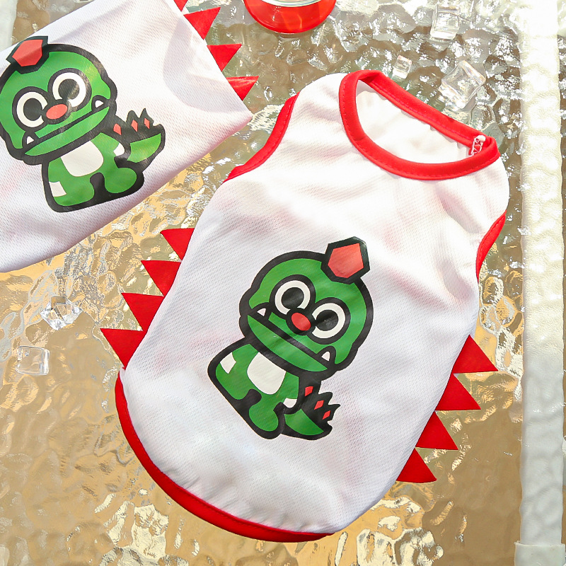 Pet Dinosaur Vest Set Mesh Summer Design