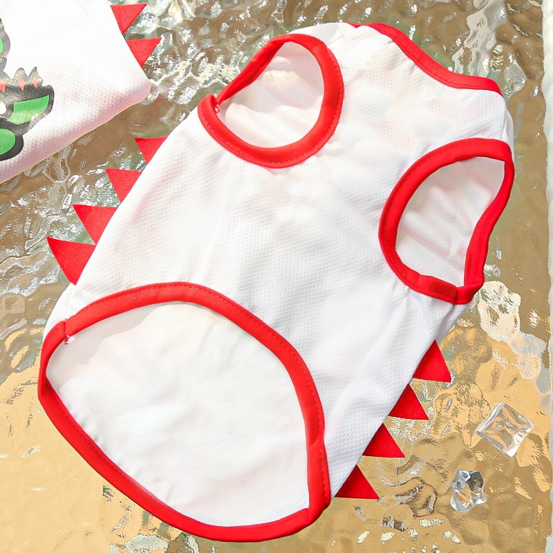 Pet Dinosaur Vest Set Mesh Summer Design