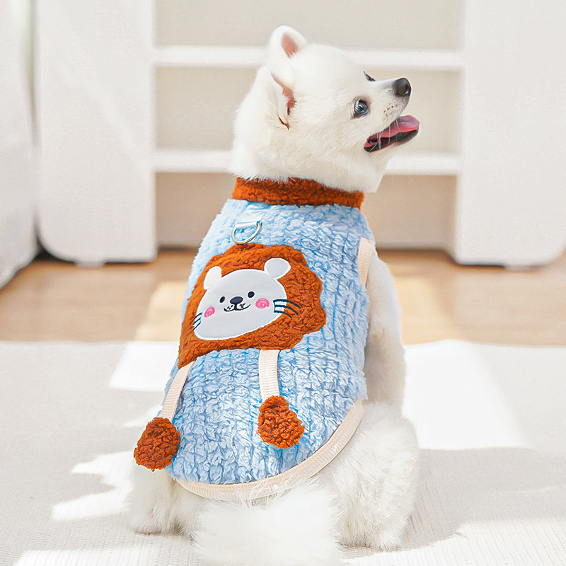 Pet Lion Costume Set Plush Winter Design