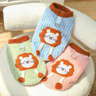 Pet Lion Costume Set Plush Winter Design 02