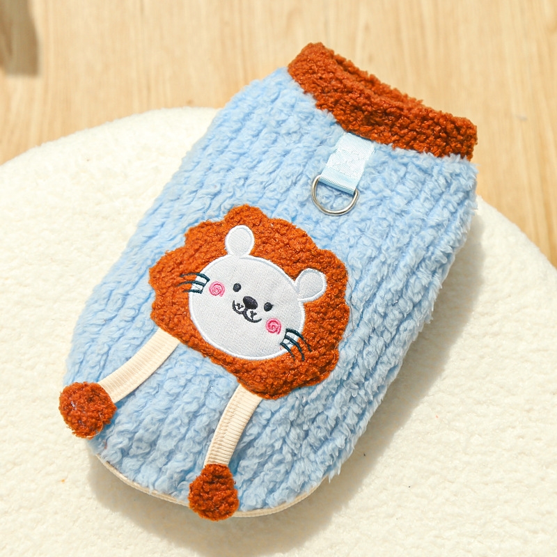 Pet Lion Costume Set Plush Winter Design