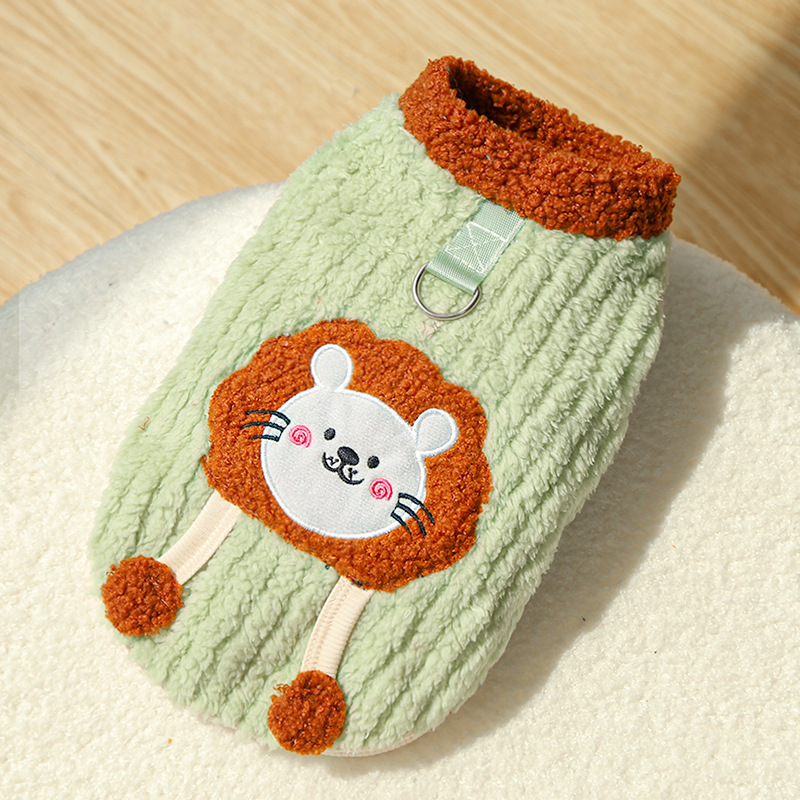 Pet Lion Costume Set Plush Winter Design