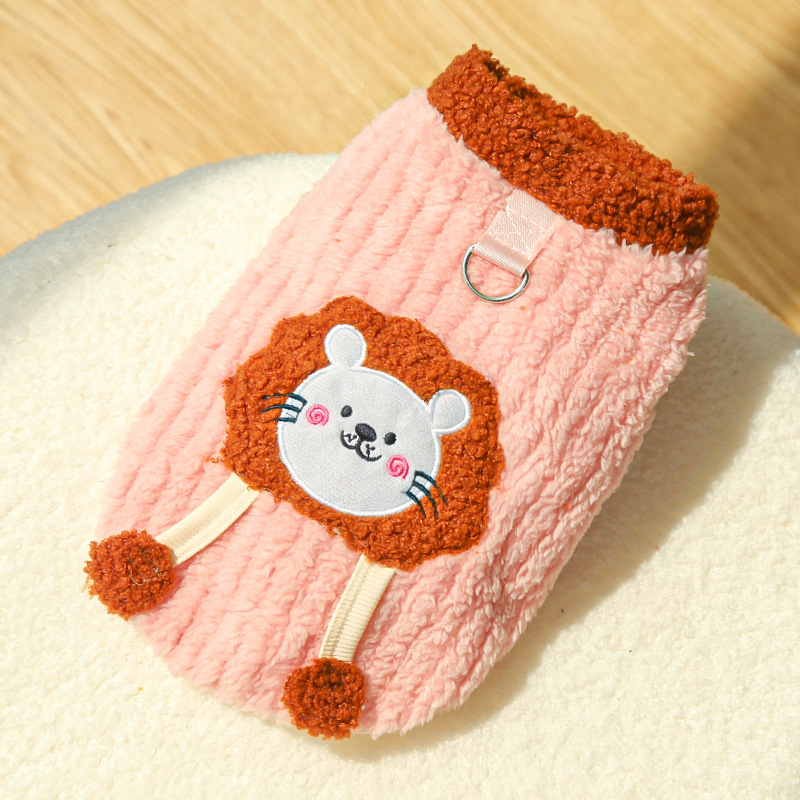 Pet Lion Costume Set Plush Winter Design