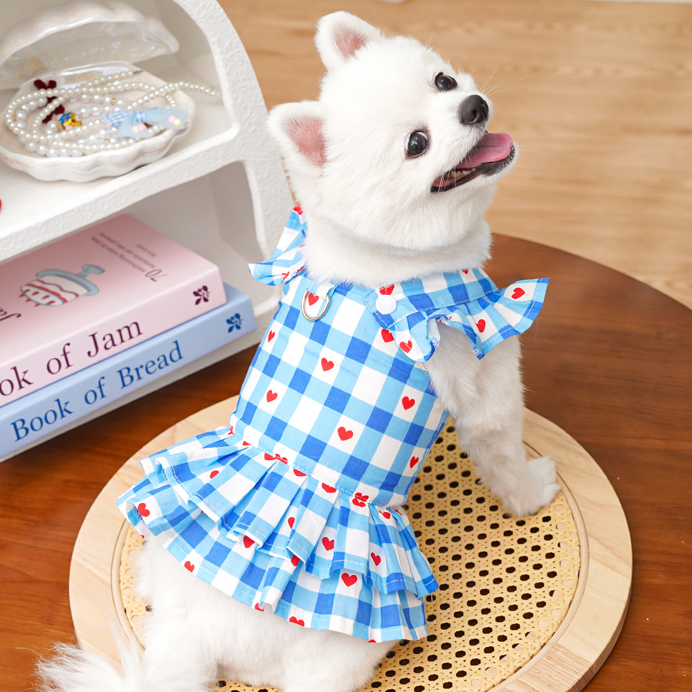Pet Princess Dress Set Bow Pearl Design