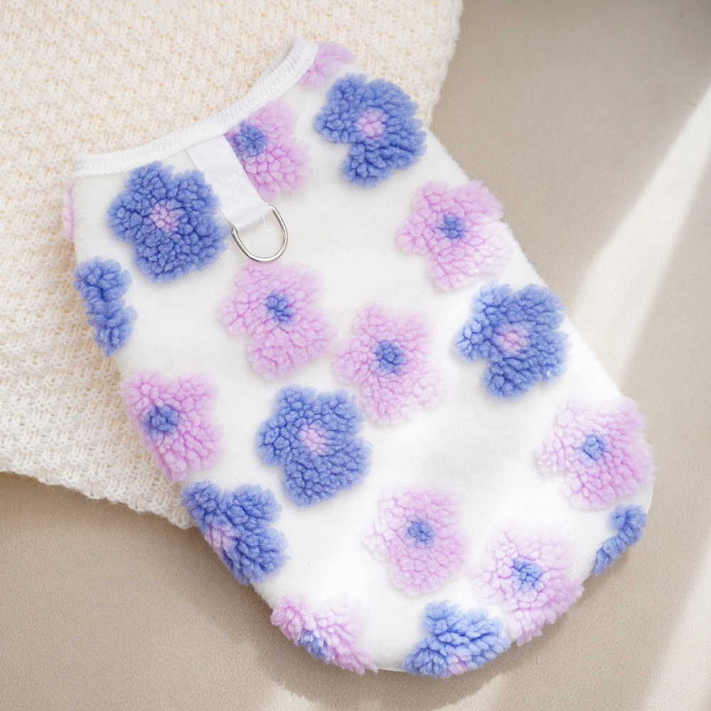Pet Floral Vest Set Plush 3D Design