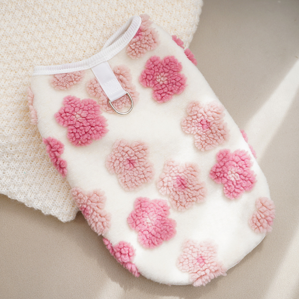 Pet Floral Vest Set Plush 3D Design