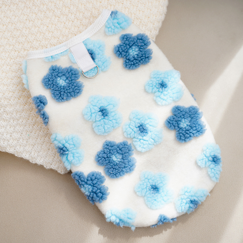 Pet Floral Vest Set Plush 3D Design