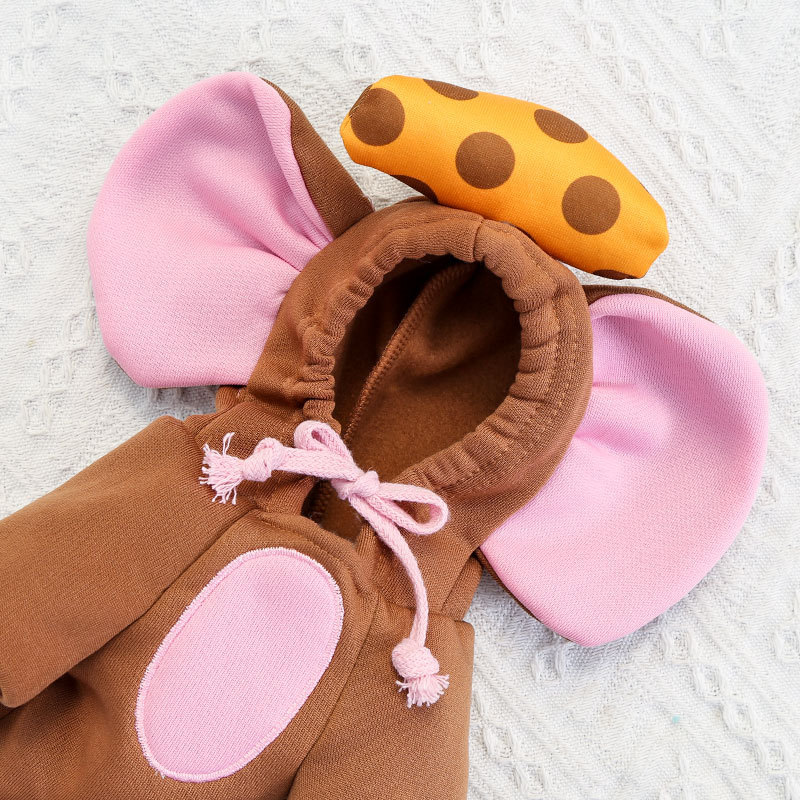 Pet Mouse Hoodie Set Cheese Accent Design