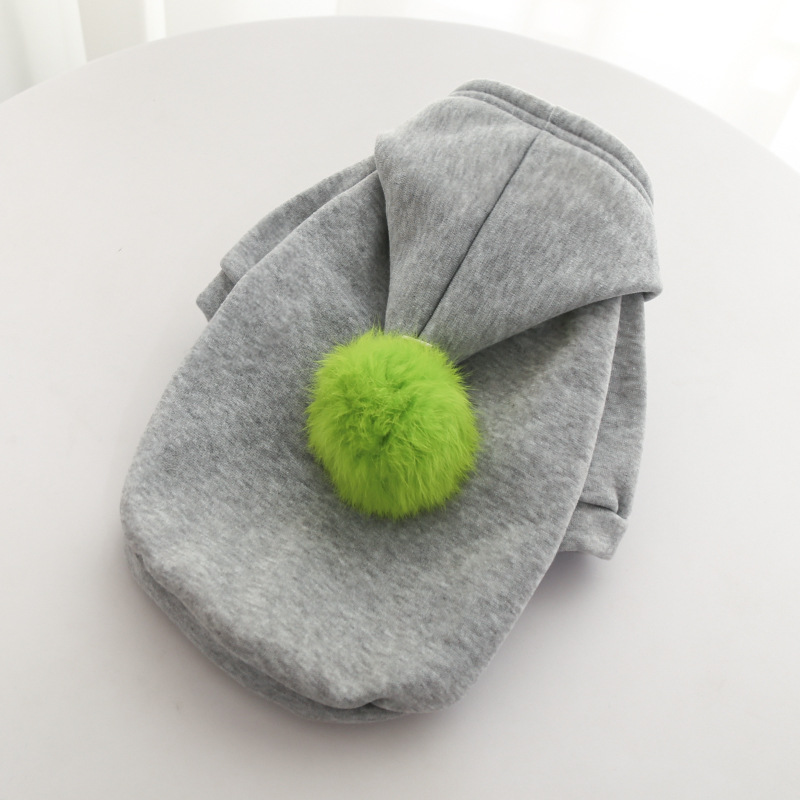 Pet Hoodie Set Plush Ball Design
