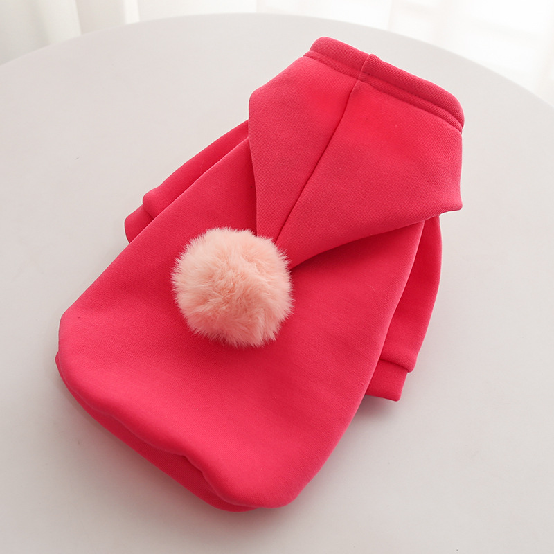 Pet Hoodie Set Plush Ball Design