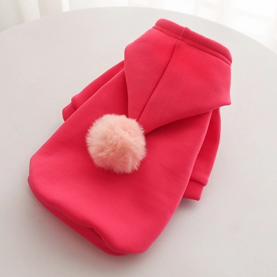 Pet Hoodie Set Plush Ball Design 02