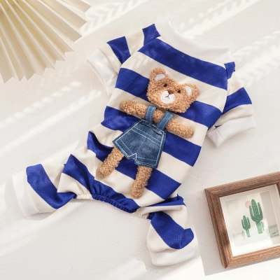 Pet Bear Outfit Striped Pattern Design 01