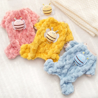 Pet Bee Outfit Soft Plush Material 02