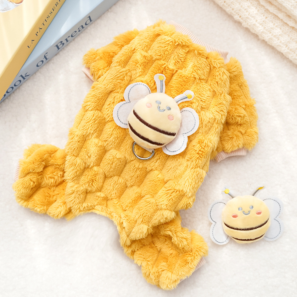 Pet Bee Outfit Soft Plush Material