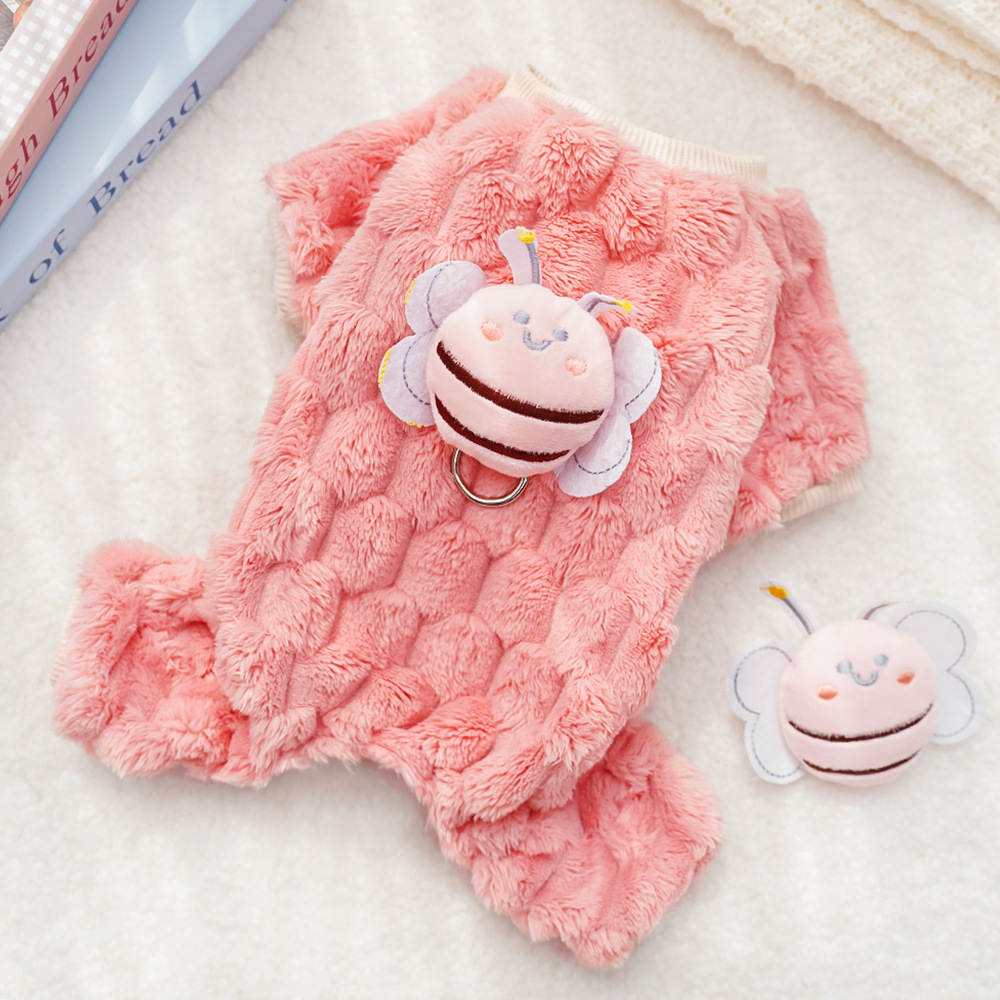 Pet Bee Outfit Soft Plush Material