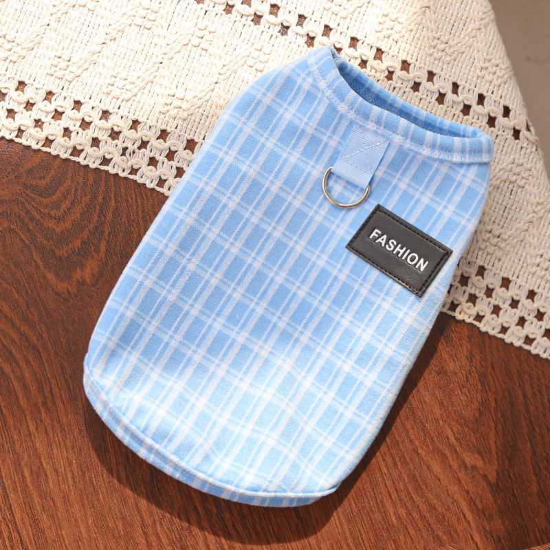 Pet Fashion Label Shirt Classic Grid Pattern
